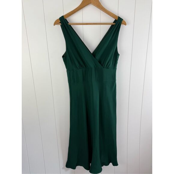 J. Crew Sophia Silk Tricotine Dress in Emerald Green Size 8 - Picture 4 of 8